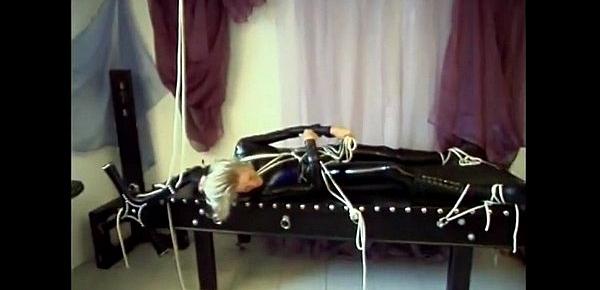  Horny slave girl getting tied up
